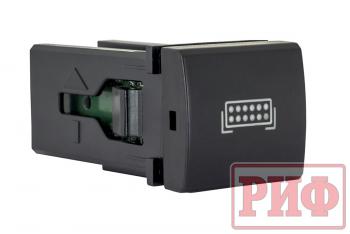 909 р. Кнопка ВКЛВЫКЛ, голубой, FRONT LIGHTS TOYOTA 22x22 РИФ rif22-1-7111904  с доставкой в г. Майкоп. Увеличить фотографию 1