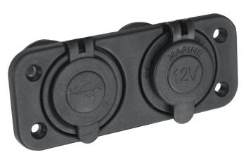 1 249 р. Розетка комбинированная с USB 3,1А на монтажной панели РИФ rif22-4-1009100  с доставкой в г. Майкоп. Увеличить фотографию 1