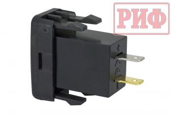 1 849 р. Розетка USB Type C, QC 3.0 с вольтметром для Toyota 40x20 РИФ rif22-4-1013600  с доставкой в г. Майкоп. Увеличить фотографию 2