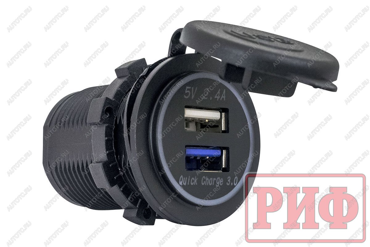 1 949 р. Розетка USB 2.4А, QC 3.0 34x37х54 РИФ rif22-4-1014100  с доставкой в г. Майкоп
