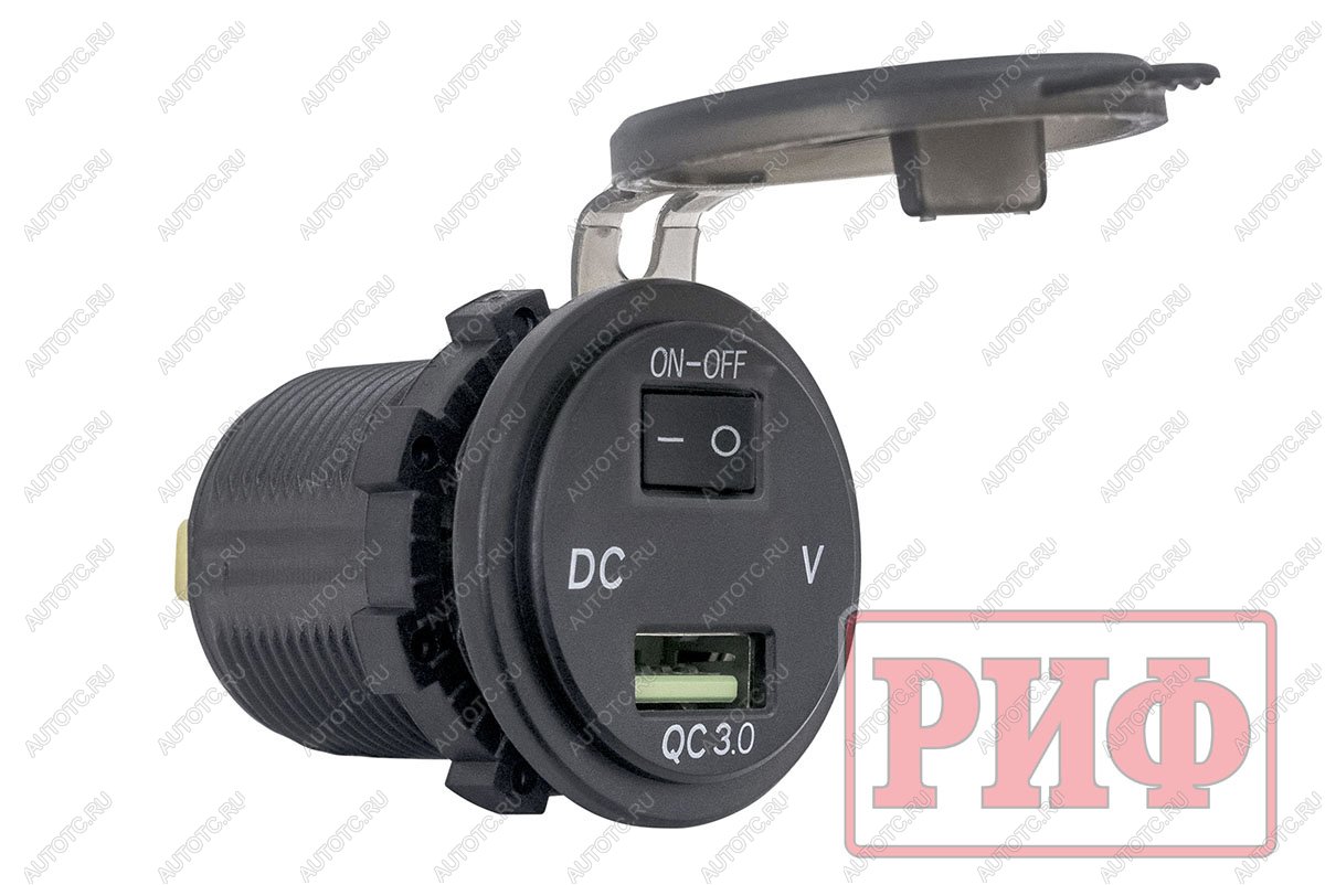 269 р. Розетка USB QC 3.0 с вольтметром, 34x37х54 РИФ rif22-4-1014200  с доставкой в г. Майкоп