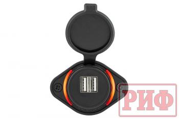 1 249 р. Розетка USB 3,1А накладное крепление, красная подсветка РИФ rif22-4-21450  с доставкой в г. Майкоп. Увеличить фотографию 3