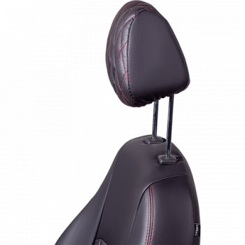 9 449 р. Комплект чехлов для сидений (РЗС 60/40, подлок., 3Г, Илана+Орегон) Lord Autofashion ТУРИН РОМБ  Chery Tiggo 7 PRO (2019-2025) (черный, вставка черная, строчка красная)  с доставкой в г. Майкоп. Увеличить фотографию 5