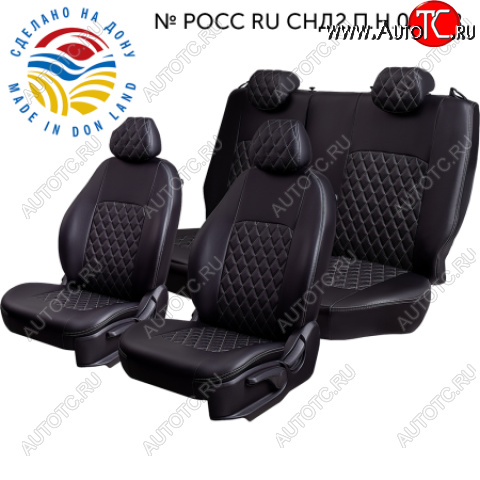 9 449 р. Чехлы модельные (РЗС60/40+подлок., 3Г, Илана- Орегон) Турин-Ромб Lord Autofashion  Chery Tiggo 7 PRO (2019-2025) (черный/серый/серый)  с доставкой в г. Майкоп