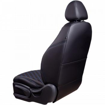 13 399 р. Комплект чехлов для сидений (ЦЗС Орегон) БАЙРОН ст БАЙРОН Lord Autofashion  Лада Нива 4х4  2121 (1977-2019) 3 дв. дорестайлинг (черный, вставка черная, строчка синяя)  с доставкой в г. Майкоп. Увеличить фотографию 4