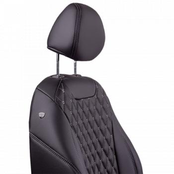12 749 р. Комплект чехлов для сидений (ЦЗС Орегон) БАЙРОН ст БАЙРОН Lord Autofashion  Лада Нива 4х4  2121 (1977-2019) 3 дв. дорестайлинг (черный, вставка черная, строчка темно-серая)  с доставкой в г. Майкоп. Увеличить фотографию 4