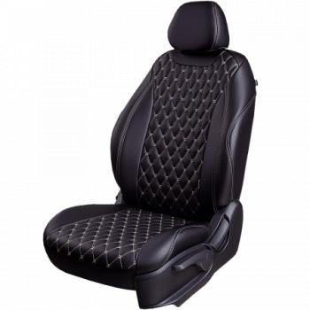 Комплект чехлов для сидений ( РЗСиС 60/40 2Г Орегон) БАЙРОН ст БАЙРОН Lord Autofashion Лада Веста Кросс ( 2180,  2181) (2022-2025) седан рестайлинг, универсал рестайлинг (черный, вставка черная, строчка бежевая)