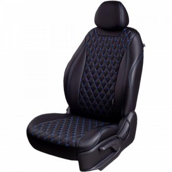 Комплект чехлов для сидений ( РЗСиС 60/40 2Г Орегон) БАЙРОН ст БАЙРОН Lord Autofashion Лада Веста Кросс ( 2180,  2181) (2022-2025) седан рестайлинг, универсал рестайлинг (черный, вставка черная, строчка синяя)