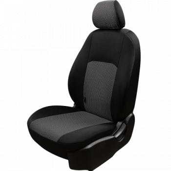 Комплект чехлов для сидений (к.Invite ЦЗС+подлок. 2П+1Г Жаккард) ДУБЛИН Lord Autofashion Mitsubishi L200  4 (2006-2014)  дорестайлинг (черный, вставка Зигзаг серая)