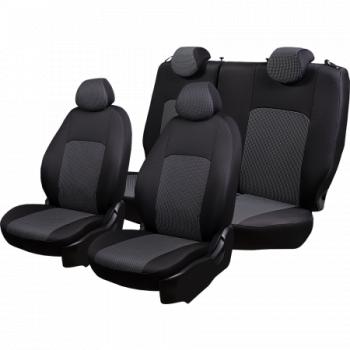 5 899 р. Комплект чехлов для сидений (ЦЗС 3Г Жаккард) Дублин Lord Autofashion  Nissan Almera  G15 (2012-2019) седан (черный, вставка Сеул серая)  с доставкой в г. Майкоп. Увеличить фотографию 6