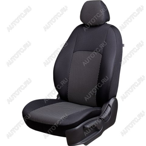 5 899 р. Комплект чехлов для сидений (ЦЗС 3Г Жаккард) Дублин Lord Autofashion  Renault Symbol  седан (2008-2012) LU (черный, вставка Прямоугольник черная)  с доставкой в г. Майкоп