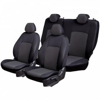 5 899 р. Комплект чехлов для сидений (ЦЗС 3Г Жаккард) Дублин Lord Autofashion  Renault Symbol  седан (2008-2012) LU (черный, вставка Прямоугольник черная)  с доставкой в г. Майкоп. Увеличить фотографию 2