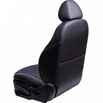 17 399 р. Комплект чехлов для сидений (к.Elegance РЗС 40/60+подлок. 3Г Орегон) БАЙРОН ст ПРЕЗИДЕНТ Lord Autofashion  Skoda Octavia  A7 (2012-2020) дорестайлинг лифтбэк, дорестайлинг универсал, рестайлинг лифтбэк, рестайлинг универсал (черный, вставка черная, строчка бежевая)  с доставкой в г. Майкоп. Увеличить фотографию 4
