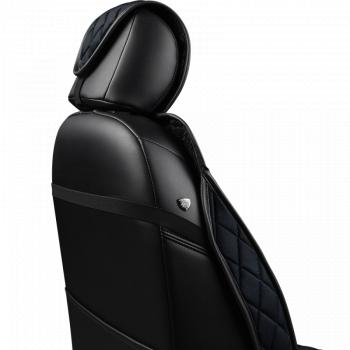 5 699 р. Накидка на сиденье (5 мест Хами) ФЕНИКС ст РОМБ Lord Autofashion   (черный, строчка синяя)  с доставкой в г. Майкоп. Увеличить фотографию 3