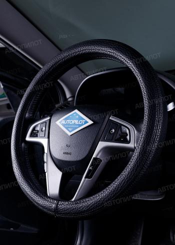 679 р. Оплётка на руль (37-39см BLW-019 кож/зам) Автопилот KIA Optima 2 MG седан (2005-2010) (черный)  с доставкой в г. Майкоп. Увеличить фотографию 4