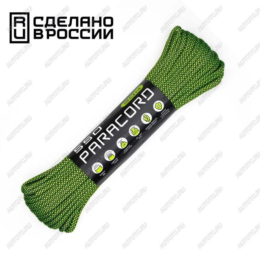 659 р. Паракорд 550 CORD nylon 30м (neon green snake)  550.n30.ngs  с доставкой в г. Майкоп