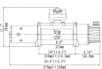 54 239 р. Лебёдка электрическая двухскоростная 12V Runva 10000 lbs 4500 кг  ewd10000s  с доставкой в г. Майкоп. Увеличить фотографию 12