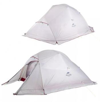 7 509 р. Палатка Naturehike Cloud Up Si 2-местная, алюминиевый каркас, снежная юбка, серо-красная (уценка)  nh17t001-t-dgrskr_u  с доставкой в г. Майкоп. Увеличить фотографию 1