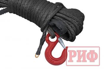 8 159 р. Трос для лебёдки синтетический РИФ 10 мм25 м черный (готовый)  rope10mm25mbl  с доставкой в г. Майкоп. Увеличить фотографию 2