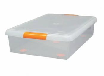 1 669 р. Короб для хранения IRIS THIN BOX 34л, прозрачный  ug-725  с доставкой в г. Майкоп. Увеличить фотографию 1