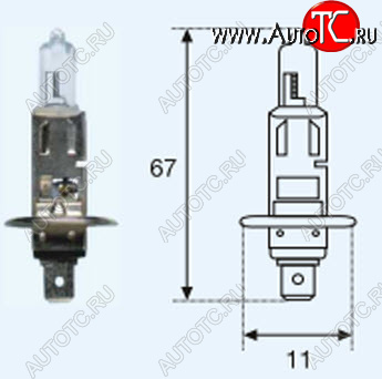 19 р. H1 (12V-55W  P14.5s) ЛАМПА УПАКОВКА (1 шт) BLICK BODYPARTS lp0h100-980-o  с доставкой в г. Майкоп