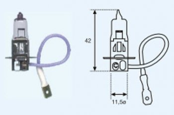 10 р. H3 (12V-55W  PK22S) ЛАМПА УПАКОВКА (1 шт) BLICK BODYPARTS lp0h300-980-o  с доставкой в г. Майкоп. Увеличить фотографию 1
