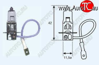 10 р. H3 (12V-55W  PK22S) ЛАМПА УПАКОВКА (1 шт) BLICK BODYPARTS lp0h300-980-o  с доставкой в г. Майкоп