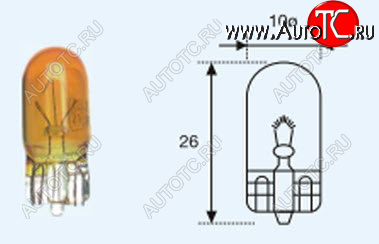 22 р. W5W (12V-5W  W2.1x9.5d) ЛАМПА УПАКОВКА (10 шт) BLICK ЖЕЛТ BODYPARTS lpw5w00-981y-t  с доставкой в г. Майкоп
