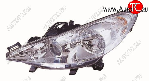11 949 р. Левая фара (с электрокорректором, с противотум) BODYPARTS Peugeot 207 WA хэтчбэк 3 дв. дорестайлинг (2006-2009)  с доставкой в г. Майкоп