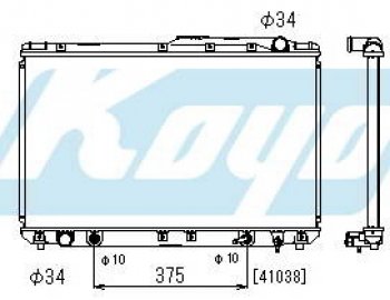 5 449 р. CAMRY {LX ES300} РАДИАТОР ОХЛАЖДЕН ЛЕВ НИЖН ВЫХОД БЕЗ ГОРЛОВИН AT 3 (KOYO) KOYORAD tycam93-915-l  с доставкой в г. Майкоп. Увеличить фотографию 1