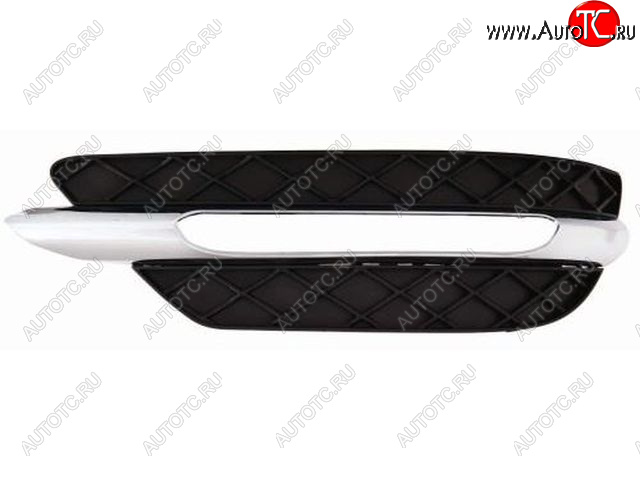1 099 р. Левая вставка переднего бампера (пр-во Тайвань) HENGFU  Mercedes-Benz C-Class  W204 (2011-2015) рестайлинг седан (молдинг хром)  с доставкой в г. Майкоп