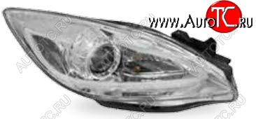 37 999 р. Комплект фар в сборе (линзованые, хром) JUNYAN Mazda 3/Axela BL дорестайлинг, хэтчбэк 5 дв. (2009-2011) (Хром)  с доставкой в г. Майкоп