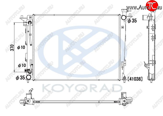 13 099 р. IX35 {KIA SPORTAGE 10- (mot. G4KD)} РАДИАТОР ОХЛАЖДЕН (бензин) AT (KOYO) KOYORAD hnx3510-911  с доставкой в г. Майкоп