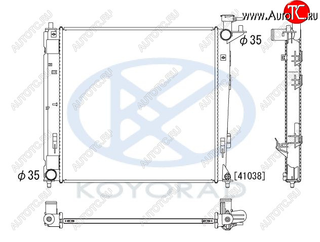 6 399 р. IX35 {KIA SPORTAGE 10-} РАДИАТОР ОХЛАЖДЕН (дизель) 2 MT (KOYO) KOYORAD hnx3510-914  с доставкой в г. Майкоп