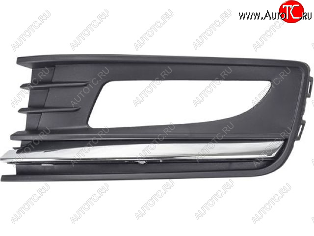549 р. Левая вставка переднего бампера (с отверстием под ПТФ, пр-во Китай) BODYPARTS Volkswagen Polo 5 седан рестайлинг (2015-2020) (молдинг хром)  с доставкой в г. Майкоп