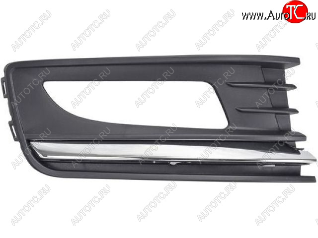 549 р. Правая вставка переднего бампера (с отверстием под ПТФ, пр-во Китай) BODYPARTS Volkswagen Polo 5 седан рестайлинг (2015-2020) (молдинг хром)  с доставкой в г. Майкоп