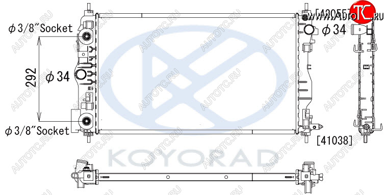 8 399 р. CRUZE {(1.6  109л.с. ORLANDO 11- дизель} РАДИАТОР ОХЛАЖДЕН AT С КОНДИЦ (KOYO) KOYORAD cvcrz09-915  с доставкой в г. Майкоп