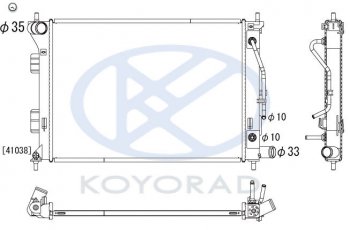 7 199 р. AVANTE {ELANTRA 10-  I30 12- KIA CERATO 13- SOUL 11-} РАДИАТОР ОХЛАЖДЕН AT (KOYO) KOYORAD hnava10-910  с доставкой в г. Майкоп. Увеличить фотографию 1