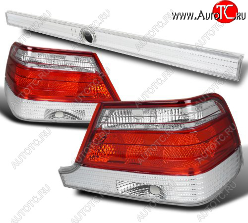 6 399 р. W140 ФОНАРЬ ЗАДН ВНЕШН Л+П (КОМПЛЕКТ) С ЦЕНТР МОЛДИНГ ТЮНИНГ ХРУСТАЛ БЕЛ-КРАСН BODYPARTS md14096-743wr-n  с доставкой в г. Майкоп