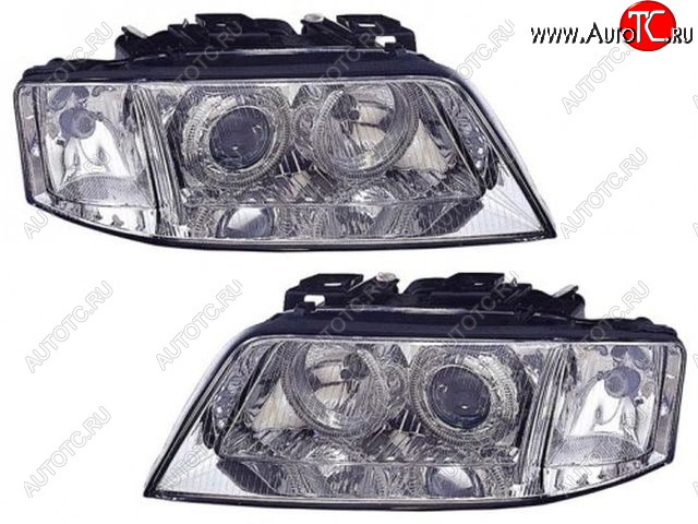 24 949 р. AUDI A6 ФАРА Л+П (КОМПЛЕКТ) ТЮНИНГ (КСЕНОН) ЛИНЗОВАН С 2 СВЕТЯЩ ОБОДК ВНУТРИ (DEPO) ХРОМ DEPO ai0a697-003h-n  с доставкой в г. Майкоп