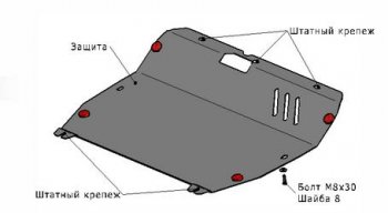 1 739 р. SANTA FE (CLASSIC) ЗАЩИТА ПОДДОНА ДВИГАТЕЛЯ , С КРЕПЛЕН , СТАЛЬН BODYPARTS hnsfe01-9f0  с доставкой в г. Майкоп. Увеличить фотографию 1