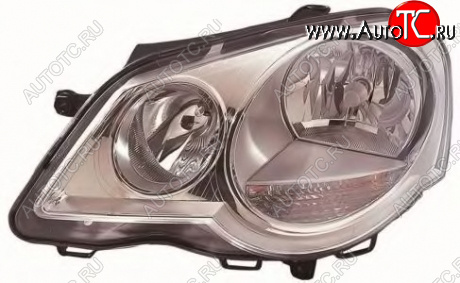7 349 р. Левая фара (c электрокорректором) DEPO  Volkswagen Polo  9N1 (2005-2009) рестайлинг седан  с доставкой в г. Майкоп