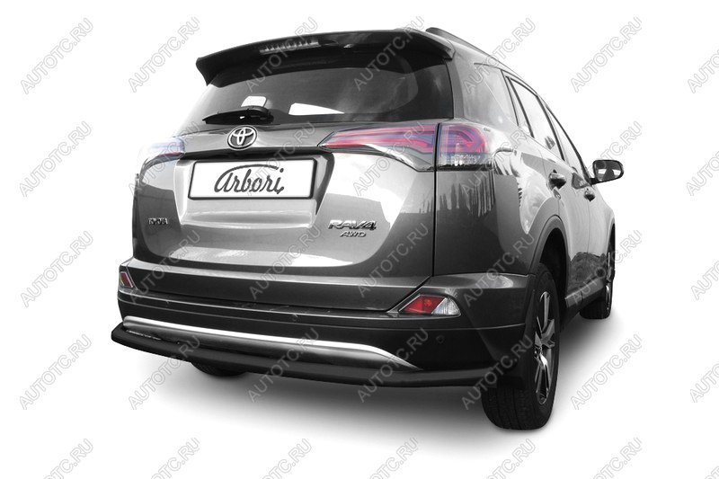 2 799 р. Защита заднего бампера d57 длинная Arbori черн. для TOYOTA RAV4 2015-2018  Тойота Рав 4 Arbori afzdatr41508b  с доставкой в г. Майкоп