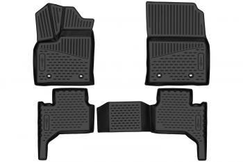 4 099 р. Коврики 3D в салон подходят для TOYOTA Land Cruiser (300 Series) 2021-, Внед, 5 мест, 4шт. (ПУ, повышенная износостойкость)  Тойота Ленд крузер FORMAT format.3da66914210k  с доставкой в г. Майкоп. Увеличить фотографию 1