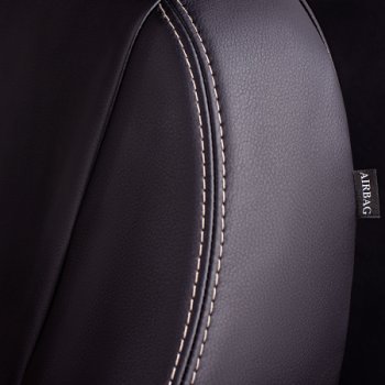 5 449 р. Комплект чехлов для сидений (РЗС 60/40, 2П Илана+Орегон) ТУРИН Lord Autofashion  Chery Kimo  A1 (2008-2014) хэтчбэк (черный, вставка бежевая, строчка бежевая)  с доставкой в г. Майкоп. Увеличить фотографию 3