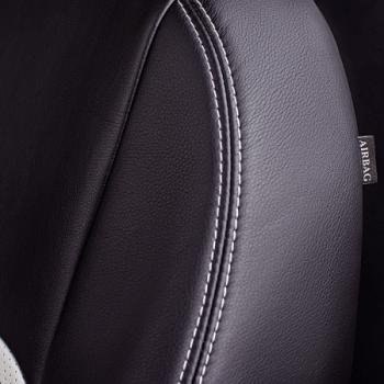 9 449 р. Комплект чехлов для сидений (РЗС 60/40 3Г Илана+Орегон) ТУРИН СТ Lord Autofashion  Geely Coolray  SX11 (2018-2025) дорестайлинг, рестайлинг (черный, вставка белая, строчка белая)  с доставкой в г. Майкоп. Увеличить фотографию 2