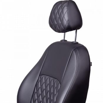6 949 р. Комплект чехлов для сидений (ЦЗС Илана+Орегон) ТУРИН ст РОМБ Lord Autofashion  Lifan Breez (2006-2012) (черный, вставка черная, строчка черная)  с доставкой в г. Майкоп. Увеличить фотографию 3