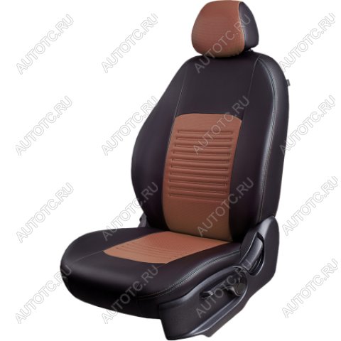 5 449 р. Комплект чехлов для сидений, (РЗСиС 60/40 3Г, Илана+Орегон ТУРИН Lord Autofashion  Peugeot 308  T7 (2007-2014) хэтчбек 5 дв. дорестайлинг, хэтчбэк 5 дв. рестайлинг (черный, вставка темно-коричневая+бежевая, строчка темно-коричневая)  с доставкой в г. Майкоп