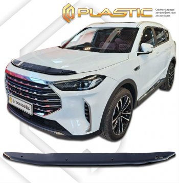 1 999 р. Дефлектор капота (рынок РФ) CA-Plastic Jetour X70 Plus (2023-2025) (серия Сlassic черный, без надписи)  с доставкой в г. Майкоп. Увеличить фотографию 2