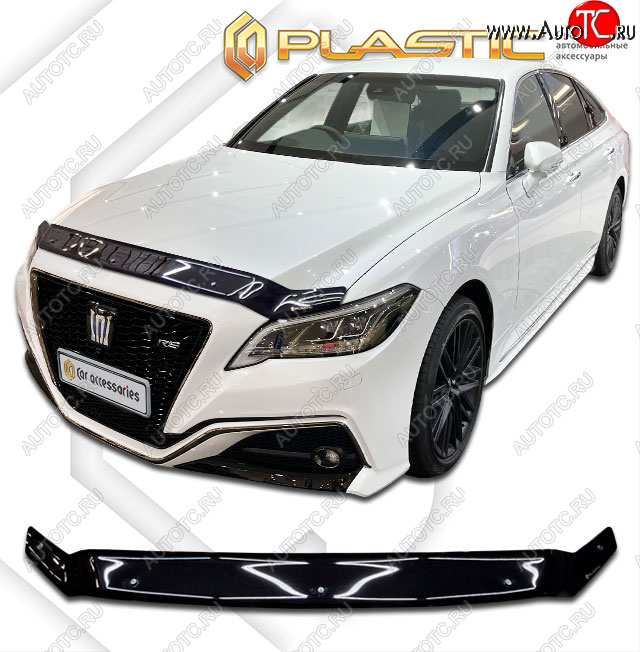 1 999 р. Дефлектор капота (правый руль) CA-Plastic Toyota Crown S220 (2017-2022) (classic черный, без надписи)  с доставкой в г. Майкоп
